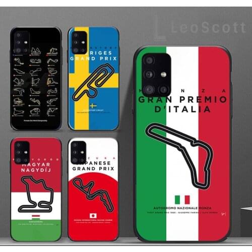 F1 Classic Circuit Phone Case For Samsung A40 A50 A51 A71 A20E A20S S8 S9 S10 S20 Plus note 20 ultra 4G 5G