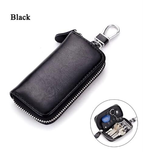 Genuine Leather Key Wallet Card Holder Business Organizer Case Keychain Bag Purses Men Women Pocket Car Keys Bag