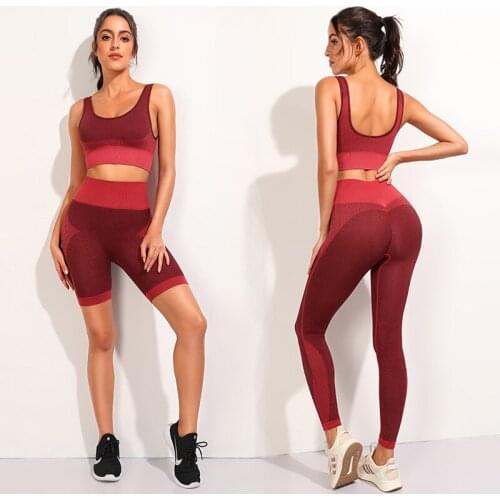 Jogging Suits for Women Fitness Yoga Set Peach Hip Lifting Shorts Sets U Back Gym Seamless Sport Leggings Femme Workout Clothes