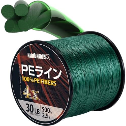 Hunthouse spinning Fishing pe Line Braided 4 Stands PE Super Strong Multifilament 300m 500m 1000m yellow japan Fishing Line
