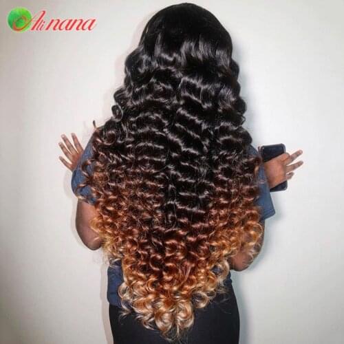 Malaysian Loose Deep Wave Lace Frontal Wig 180% Density Pre-Plucked Human Hair Wigs Bleached Knots Remy Part Wig For Black Women