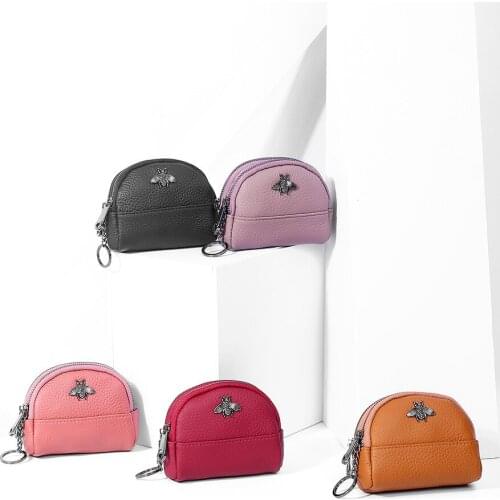 Fashion Purse for Women Multilayer Simple Small Coin Bag Genuine Leather Zipper Shell Womens Small Card Holder 2021 New