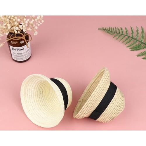 Fashion Doll House Hand-woven Straw Hat for 1/6 Doll Accessories Decoration Girls Boys Dolls Gift