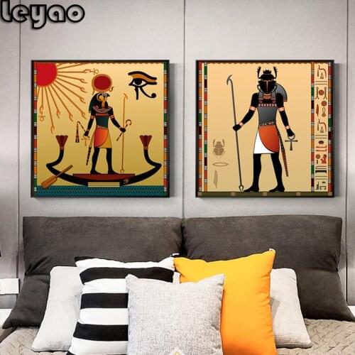 Ancient Egypt Wall Art Diamond Painting Scarab Egypt God Picture Full square/round diamond embroidery for Home Living Room Decor