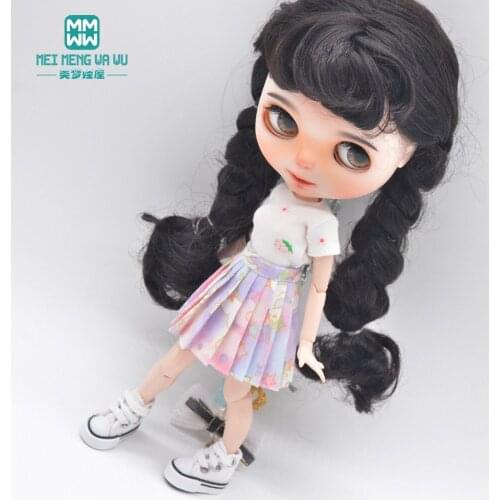 Clothes for doll fits 28--30cm Blyth Azone 1/6 doll accessories Fashion T-shirts, pleated skirts Toys gift