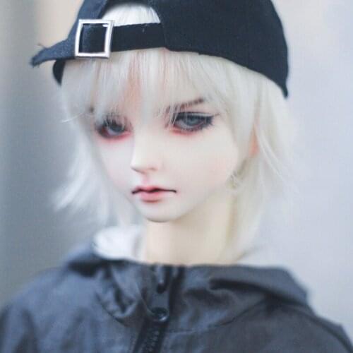 BJD doll wig 6\4\3 minute uncle SD doll boy doll daily good rub back warped short hair white and black bad boy hair doll accesso