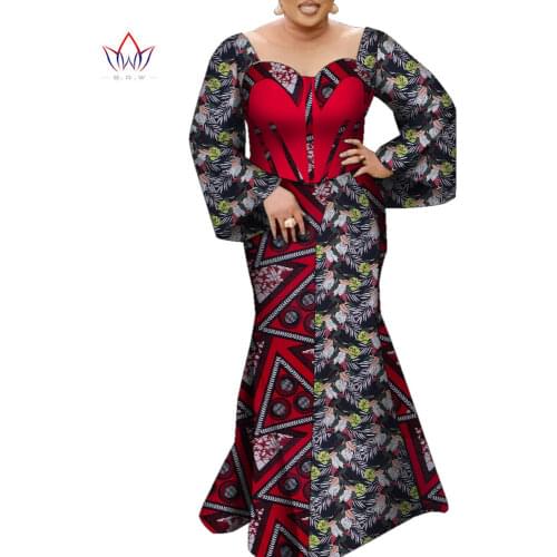 African Dresses For Sexy Women Long Sleeve Maxi Bridesmaids Long Dress Party Dress Robe Longue Femme Traditional Wedding WY9195