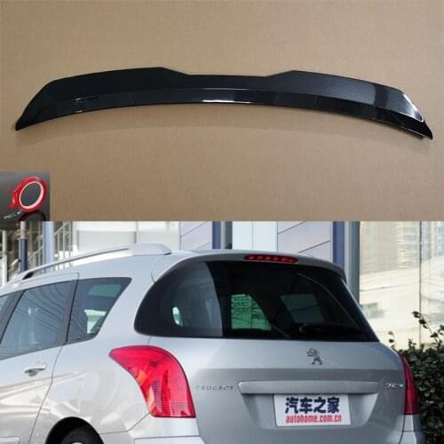 Use For Honda Peugeot 308 2008-2013 Year Roof Spoiler Carbon Fiber Look Accessories Body Kit