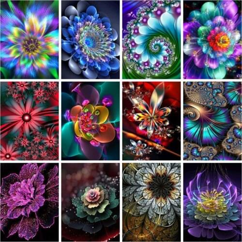 Full Square Diamond Painting Mandala Flower Wall Stickers Embroidery Mosaic Fantasy Abstract Floral Home Decor