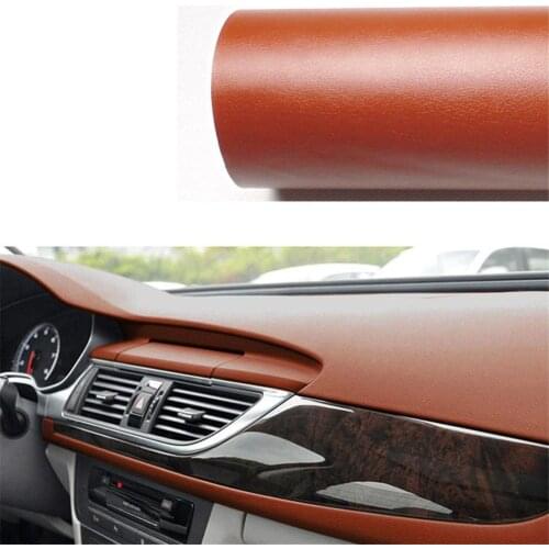 DIY PVC Car Interior Sticker Leather Grain Body Decoration Films Leather Grain Black Brown Film Wrap Decals With Glue 30X150cm