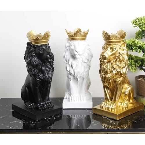 Statue Home Decoration Lion Nordic Resin Statue Sculpture Model Animal Abstract Home Decor M53