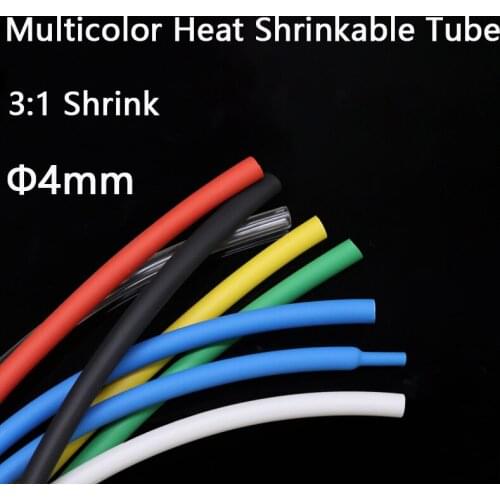 Φ4mm Triple Heat Shrinkable Tube Black White Red Green Yellow Blue Transparent Double Wall With Glue Insulated Sleeving Tubing
