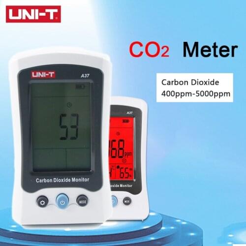 UNI-T UNIT A37 CO2 Meter Digital Carbon Dioxide Detector Laser Air Quality Monitoring Tester LCD displays CO2 Concentration