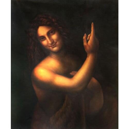 High Quality, Leonardo Da Vinci Painting on Canvas, St John the Baptist, c.1513-1516, Portrait Wall Arts, Home Decoration Art