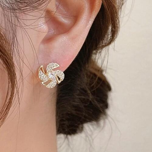 Korean Fashion Rotatable Windmill Earrings Temperament Female Earrings 2021 New Trendy Earrings Women Girls Creativity Earring