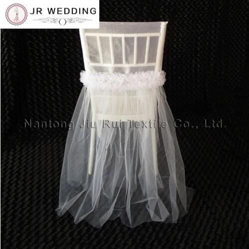 100 PCS Free Shipping Organza Chair Cap Organza Chiavari Chair Cover Tutu Wedding Chair Hood Fariy Chair Cover