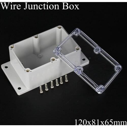 120x81x65mm ABS IP65 Waterproof Plastic Wire Junction Box With Mounted Distribution Clear Enclosure Transparent Project Case