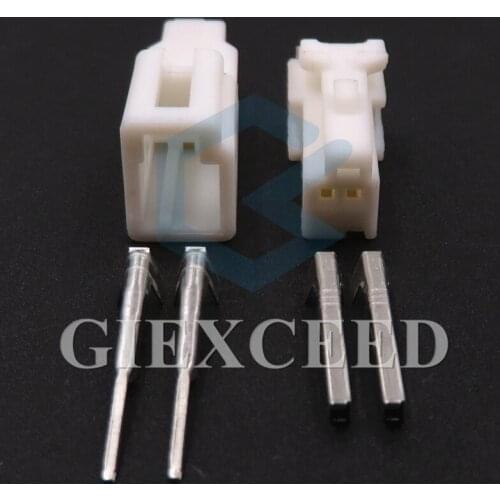 2 Sets 2 Pin Automotive Rearview Mirror Maleplug Female Socket 0.7 Seires Auto Unsealed Wiring Cable Connector