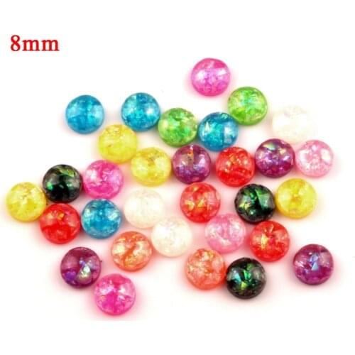 200Pcs Mixed Resin Bling Round Decoration Crafts Beads Flatback Cabochon Scrapbooking For Embellishments Kawaii Diy Accessories