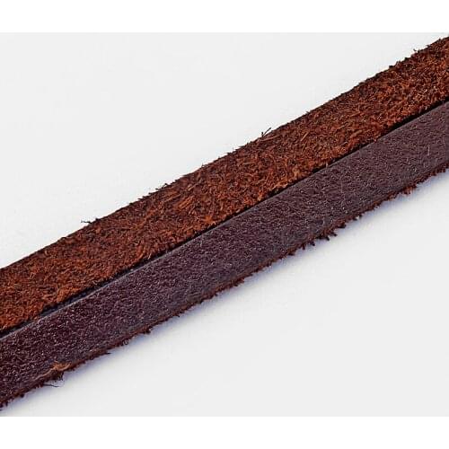 3meter 5*2mm Genuine Leather Cord Dark Brown For Bracelet&Bangle Necklace Jewelry Making Rope Material