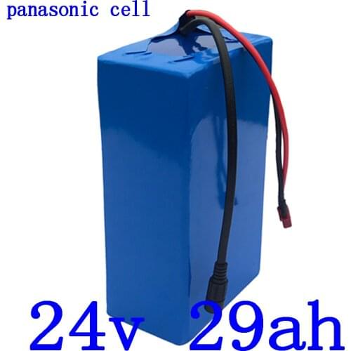350W 500W 700W 1000W 24V Electric bike battery 7S 24V 29AH 30AH lithium battery use panasonic cell with 50A BMS with 3A Charger
