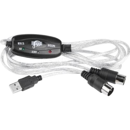 50 pieces 2M/6Ft Music Keyboard to PC USB MIDI Cable Interface Adapter Support Win XP Vista & Mac OS X Sys