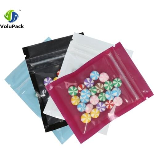 6.5x9cm (2.5x3.5in) Small Size Reclosable Flat Packing Pouches Blue White Purple Black Mylar Zip Lock Packaging Bags 100pcs/lot