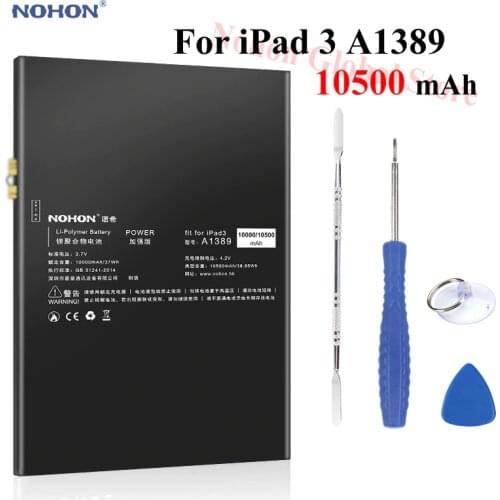 Nohon Battery For iPad 3 4 A1389 10500mAh 3RD A1403 A1416 A1430 A1430 A1433 A1458 iPad3 iPad4 Bateria For Apple iPad 3 4 Battery
