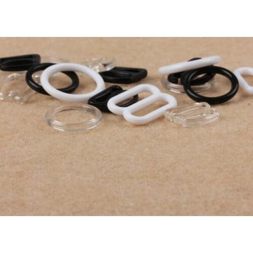 DIY Lingerie Accessories 6mm~20mm Plastic Shoulder Bra Strap Adjustment Buckles Underwear sliders Rings Clips 100pc/lot