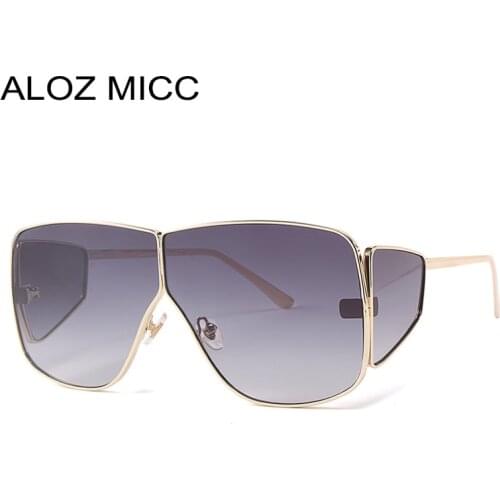 ALOZ MICC Vintage Women Oversized Sunglasses Men Fashion Brand Metal Square Sunglasses Women Shades Goggles UV400 Q622