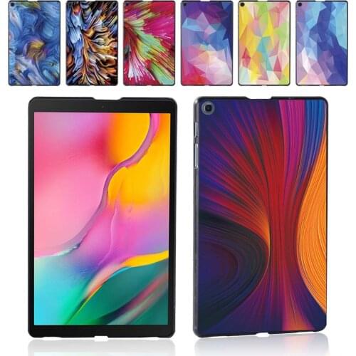 Tablet Case for Samsung Galaxy Tab A 10.1 2019 T515/T510 Watercolor Pattern Hard Plastic Protective Back Shell Cover+Free Stylus