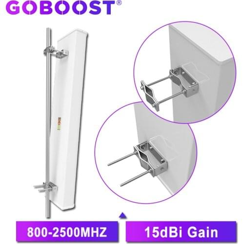 GOBOOST GSM 2G 3G 4G antenna waterproof outdoor antenna for mobile phone signal booster big cover 800-2500 mhz 15dbi high gain