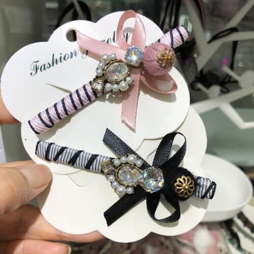 Hot Korean Chic Handmade Hair Clips With Pearls Retro Crystal Geometric Flower Hairpins Barrette Women Hair Accessories Hairgrip