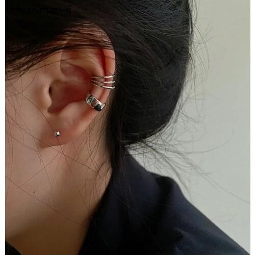 1PC Minimalist Metal Gold Silver Color Earcuff Geometric Round Ear Clip Cartilage Earring Women Ear Cuff Jewelry