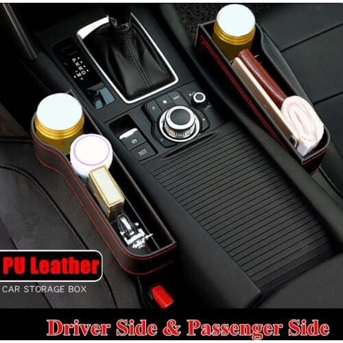 PU Car Seat Crevice Storage Box Seat Gap Slit Pocket Organizer Universal Car Seat Organizer Card Phone Holder Pocket