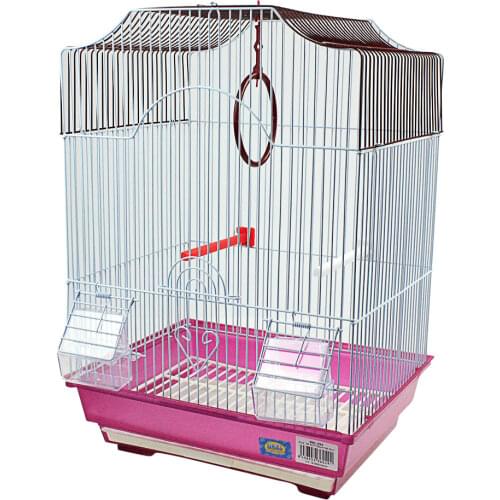 Love Bird Cage, Finch, Canary, parakeet, house, with feeders, swing, stand stick, random Color