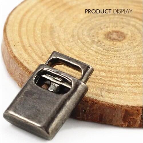 Metal Black Gun Stopper Toggle Buckle Rope Clamp Cord Lock Drawstring Stop End Button 18mm x 12mm Sewing Accessories 100pc/NK176