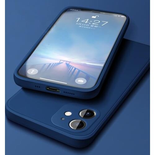 Luxury Original Square Liquid Silicone Phone Case For iPhone 12 Mini 11 Pro MAX XS X XR 7 8 Plus SE 2020 Soft Shockproof Cover