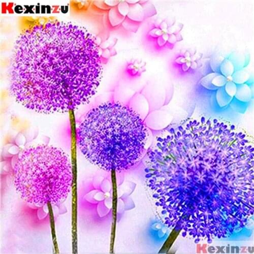 Kexinzu Full 5D DIY Square Diamond Painting"Petal dandelion"3D Embroidery Kit Cross Stitch Rhinestone Mosaic Home Decor Gift Xy6