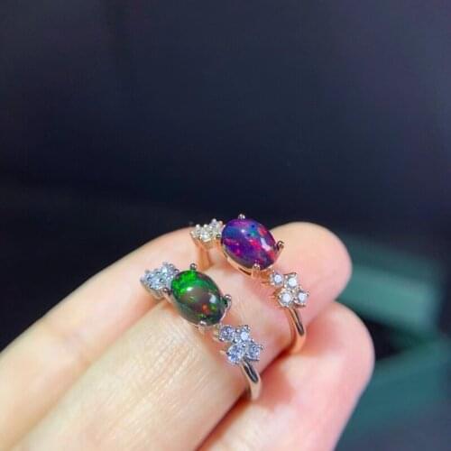 Natural Opal Dyed Stone Choose From Australia 5*7mm with 925 Silver Rings for Women Luxury Jewelry
