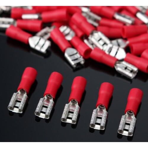 New high quality 4.8mm / 10Amp spade head 16-14AWG rubber semi-insulated crimp terminal Insulation voltage: 600V