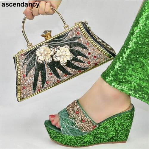 New Arrival Platform Stiletto Heels Shoes and Bag for Party Wedding 2021 Fashion Women Size 43 Women Shoe Party Pumps with Purse