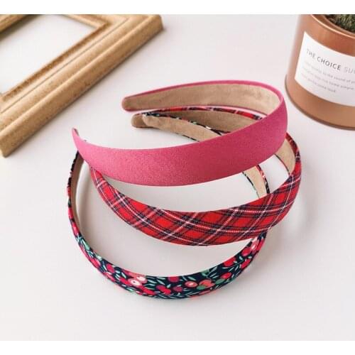 2020 New Simple Cute Sweet Plaid Hairbands Fairy Academy Style Light Board Fabric Headband for Girl Fashion Hair Accessories