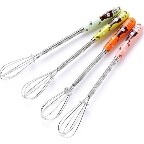 Mixer Egg Beater Manual Ceramic Handle Stainless Steel Whisk Hand Blender For Cream Coffee Stirring Kitchen Baking Churn Tools