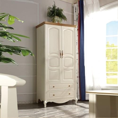 Solid wood wardrobe bedroom childrens two door wardrobe simple modern assembly cabinet economy