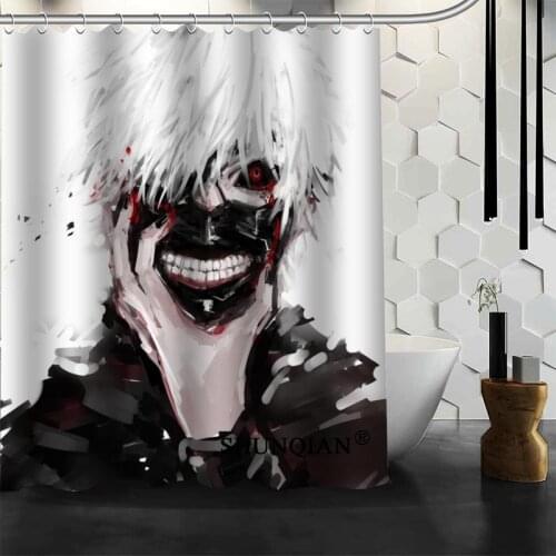 ShunQian Tokyo Ghoul Shower Curtain Funny Curtain For Bathroom Waterproof Polyester Fabric Eco-Friendly 2020 Bath Curtain Gift