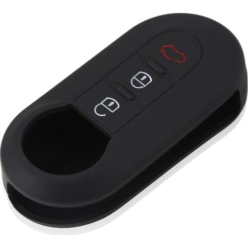 Silicone Car key cover Case For Fiat 500 grande punto stilo 500x panda ducato 3 Buttons remote auto folding Flip Key Blanks case
