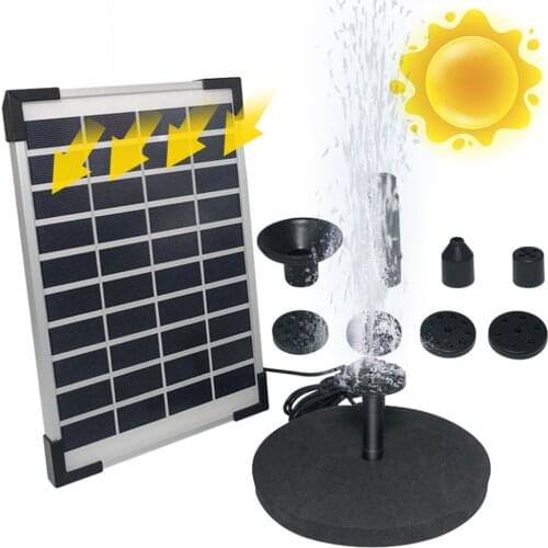 Solar Heating Panel Birdbath Fountain Base Pump Kit Pool Fish Tank Spring Waterfall Maker Water Circulation Lotus Geyser Pump