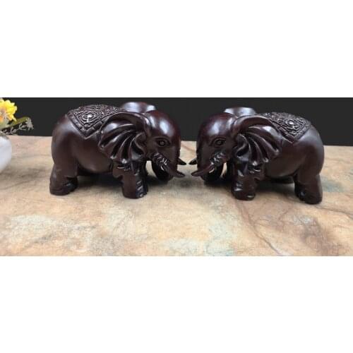 Noble wood Fengshui decortion pig elephant for wealth antique wooden ornaments mahogany carvings home elephant decor 13cm 5cm
