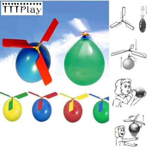 1pc Helicopter Balloon Children Toys Aircraft Helicopter Latex Balloon Flying Outdoor Playing Educational Inflatable Toy Balloon